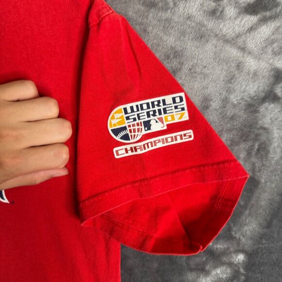 Vintage Y2K MLB Boston Red Short Short Sleeve T-Shirt Size Medium #20 Youkilis - Picture 4 of 7